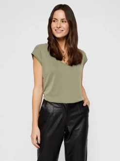 Pieces, Naisten T-paita, Pckamala Tee Noos Bc Armeijanvihreä