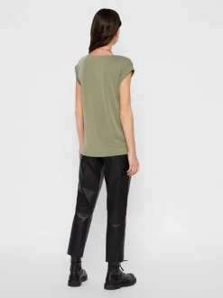 Pieces, Naisten T-paita, Pckamala Tee Noos Bc Armeijanvihreä