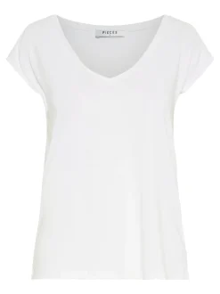 Pieces, Naisten T-paita, Pckamala Tee Noos Bc Valkoinen