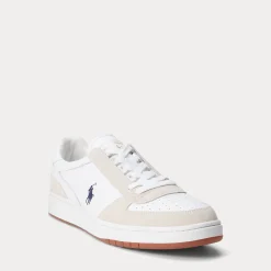 Polo Ralph Lauren kengät, CRT LEATHER SUEDE SNEAKER Luonnonvalkoinen