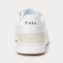 Polo Ralph Lauren kengät, CRT LEATHER SUEDE SNEAKER Luonnonvalkoinen