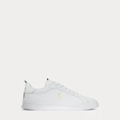 Polo Ralph Lauren kengät, HRT CT II SNEAKERS LOW WHITE GOLD Valkoinen