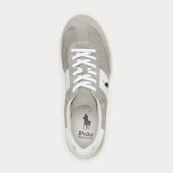 Polo Ralph Lauren kengät, HRT AERA SUEDE SNEAKER Vaaleanharmaa