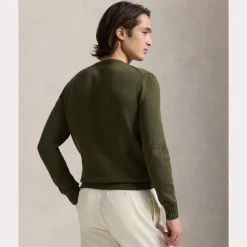 Polo Ralph Lauren Miesten Neulepusero, LONG SLEEVE-SWEATER Khaki