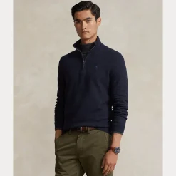 Polo Ralph Lauren miesten neule, POLO HALF ZIP Tummansininen