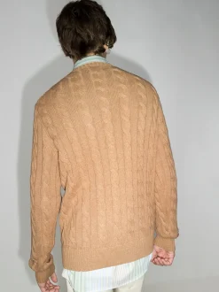 Polo Ralph Lauren miesten kaapelineule, CABLE KNIT COTTON SWEATER Beige