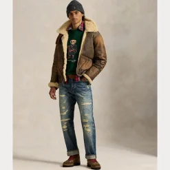 Polo Ralph Lauren miesten collegepaita Long Sleeve Polo Bear Fleece Sweatshirt, tummanvihreä