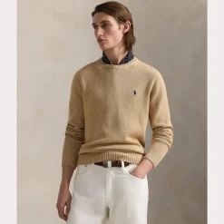 Polo Ralph Lauren Miesten Neulepusero, LONG SLEEVE-SWEATER Beige