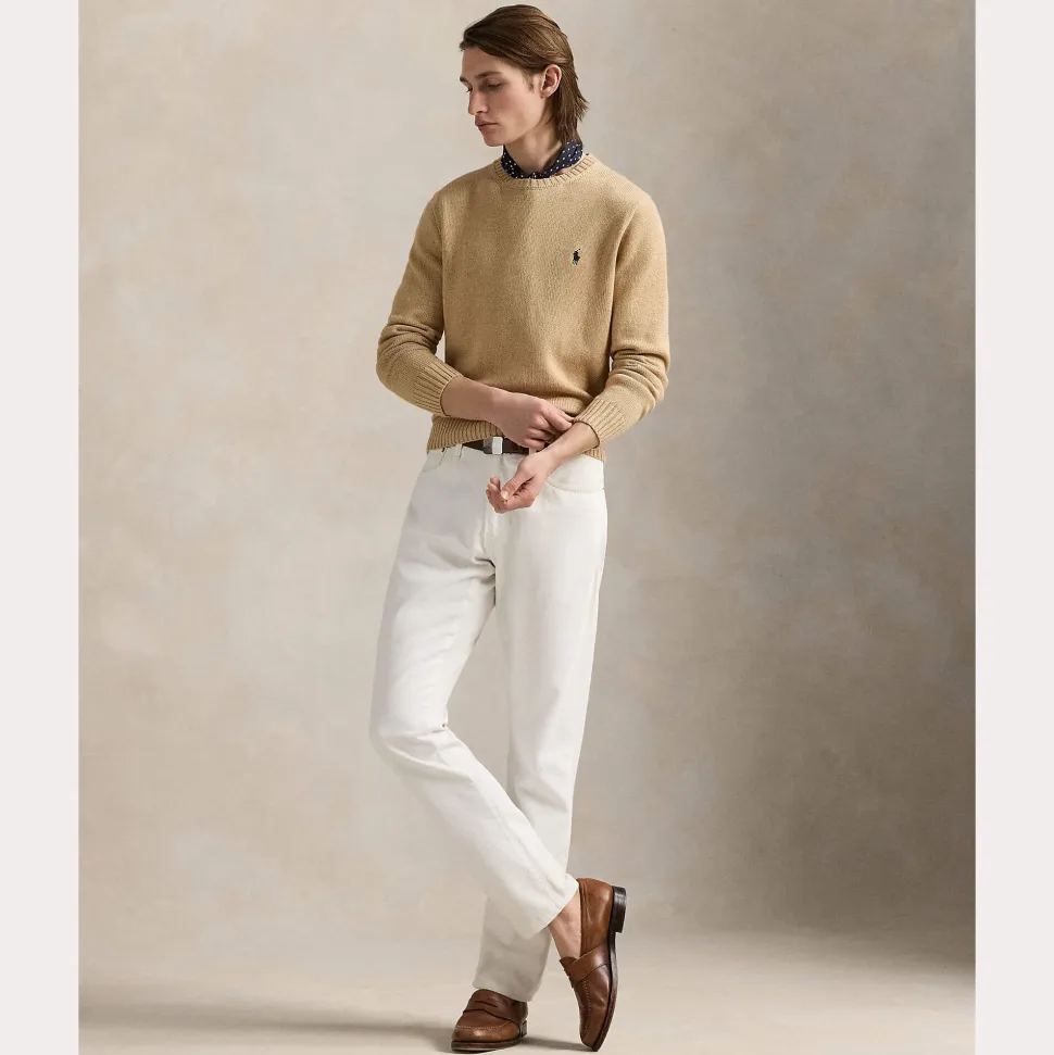 Polo Ralph Lauren Miesten Neulepusero, LONG SLEEVE-SWEATER Beige