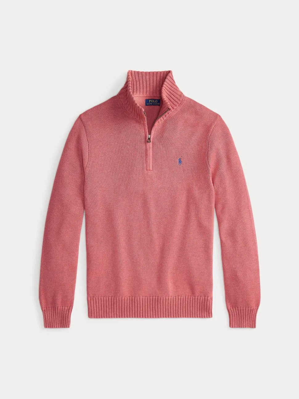 Polo Ralph Lauren miesten neulepaita Cotton Hlaf Zip Pullover, pinkki