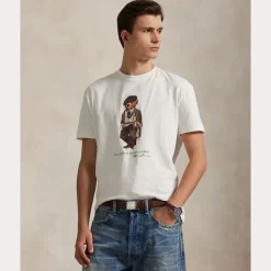 Polo Ralph Lauren miesten t-paita, CUSTOM SLIM FIT POLO BEAR JERSEY TSHIRT Valkoinen