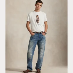 Polo Ralph Lauren miesten t-paita, CUSTOM SLIM FIT POLO BEAR JERSEY TSHIRT Valkoinen