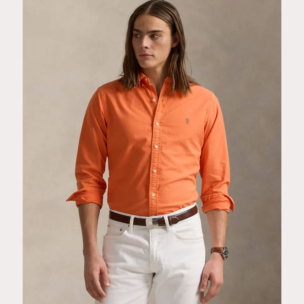 Polo Ralph Lauren miesten kauluspaita, LONG SLEEVE-SPORT SHIRT Oranssi
