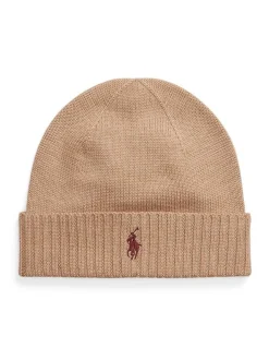 Polo Ralph Lauren Miesten Pipo, SIGNATURE PONY WOOL BEANIE Kameli