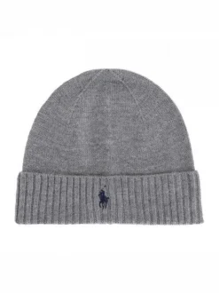 Polo Ralph Lauren Miesten Pipo, SIGNATURE PONY WOOL BEANIE Keskiharmaa