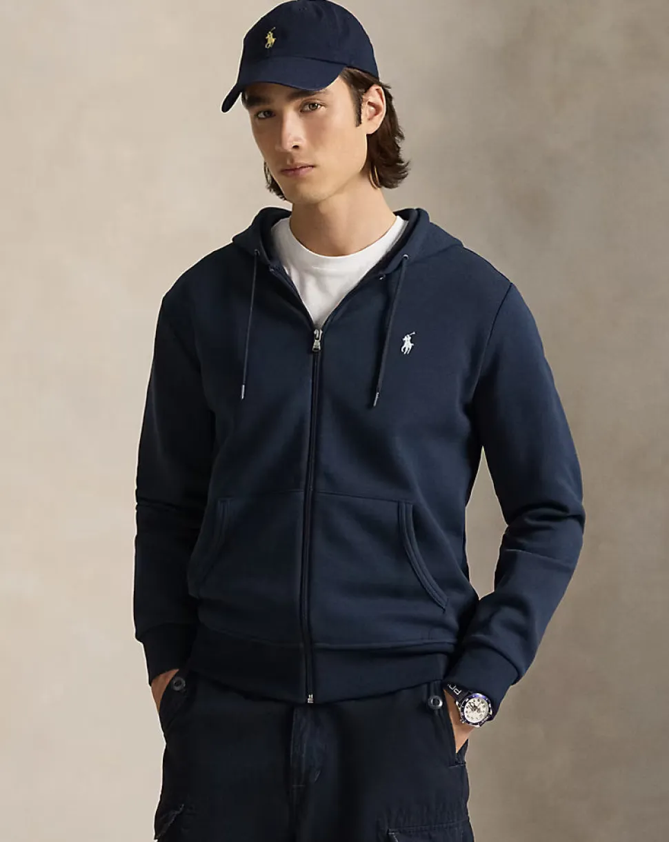 Polo Ralph Lauren Miesten Huppari, DOUBLE KNIT HOODIE FULL ZIP ATHLETIC Tummansininen