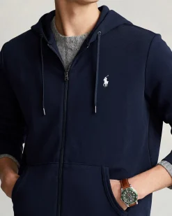 Polo Ralph Lauren Miesten Huppari, DOUBLE KNIT HOODIE FULL ZIP ATHLETIC Tummansininen