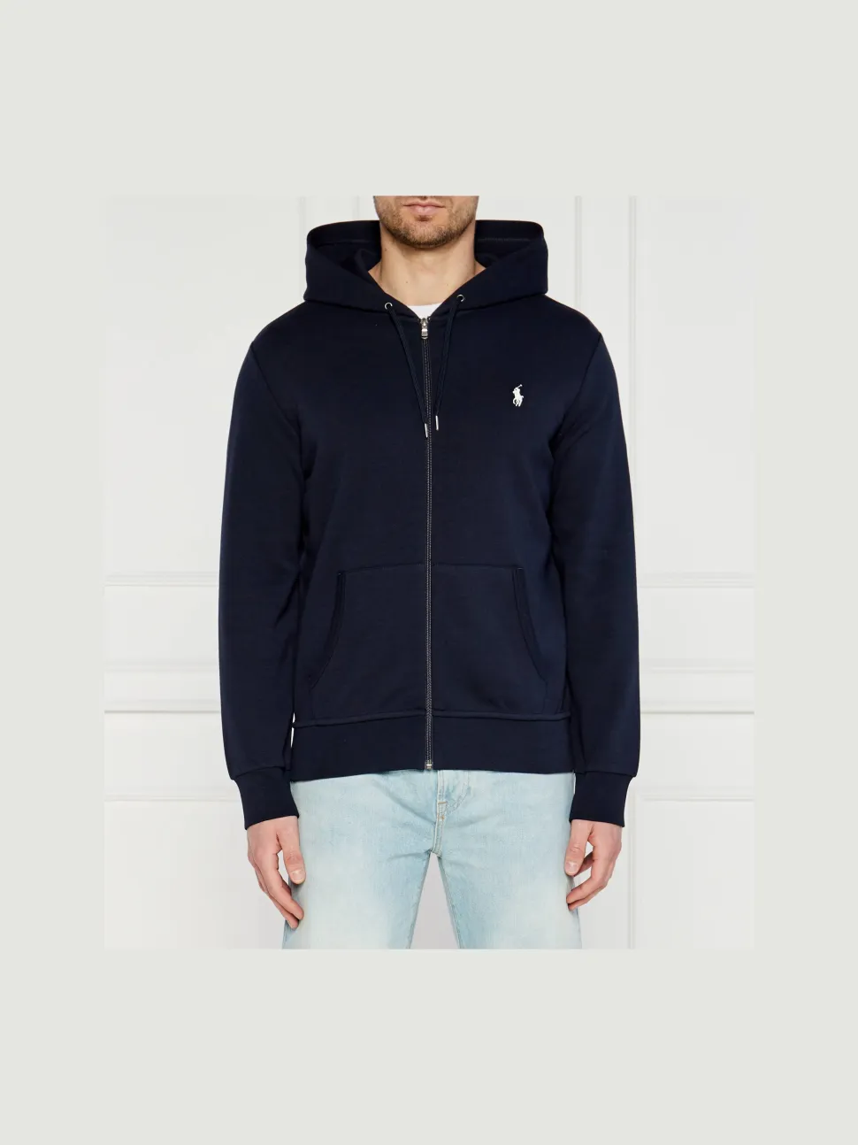 Polo Ralph Lauren Miesten Huppari, DOUBLE KNIT HOODIE FULL ZIP ATHLETIC Tummansininen