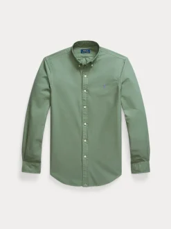 Polo Ralph Lauren miesten kauluspaita, SLIM FIT GARMEND WASHED OXFORD SHIRT Vihreä