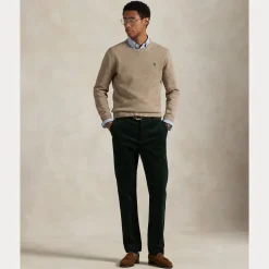 Polo Ralph Lauren miesten neulepusero EMBROIDERED LOGO KNITTED JUMPER, harmaanruskea