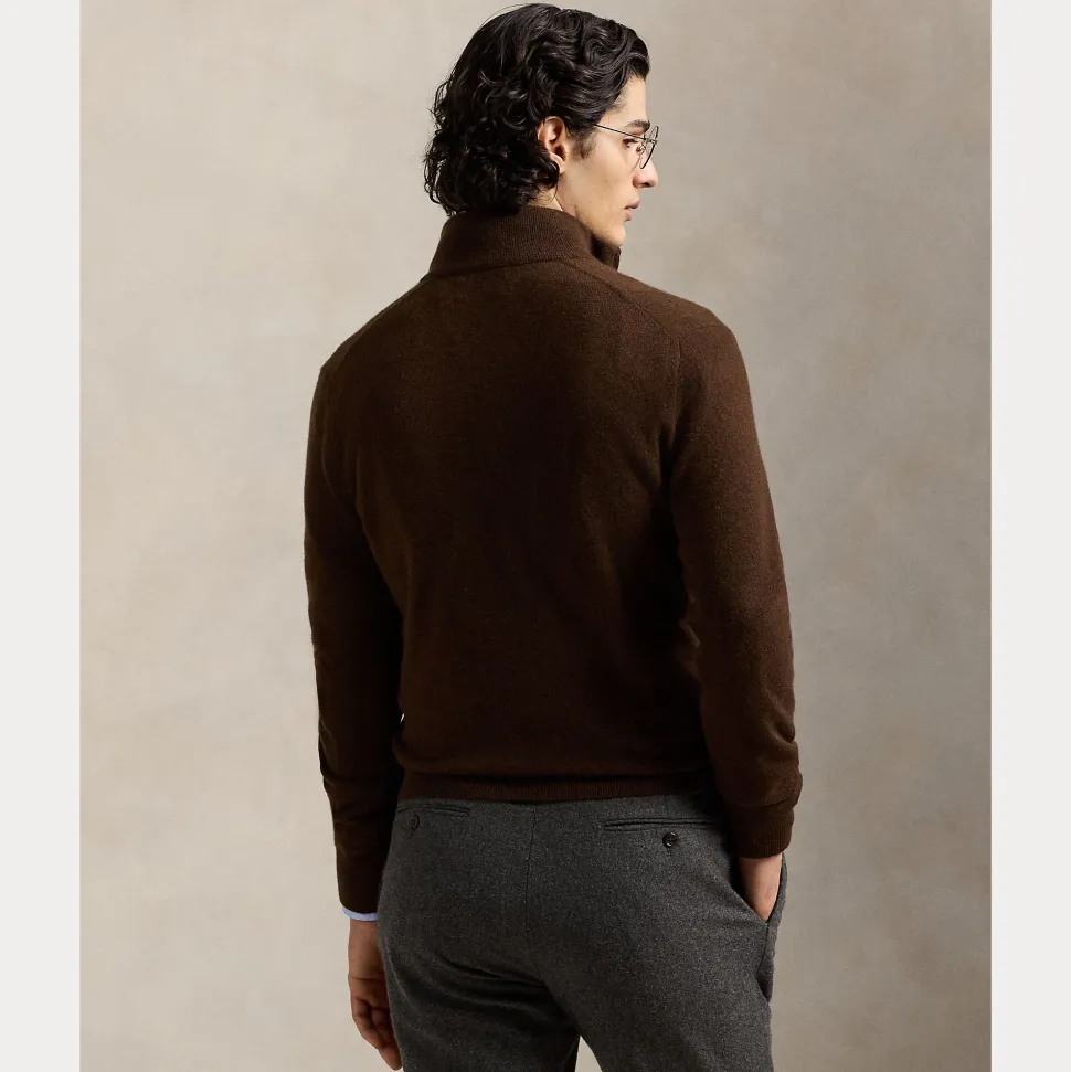 Polo Ralph Lauren Miesten Neulepusero LS HZ PP-LONG SLEEVE-PULLOVER, tummanruskea