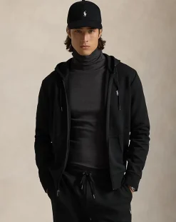 Polo Ralph Lauren Miesten Huppari, DOUBLE KNIT HOODIE FULL ZIP ATHLETIC Musta