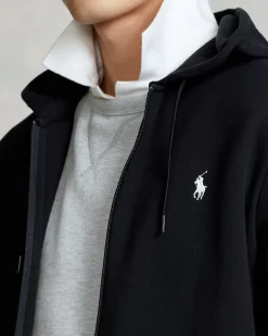 Polo Ralph Lauren Miesten Huppari, DOUBLE KNIT HOODIE FULL ZIP ATHLETIC Musta