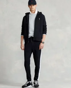 Polo Ralph Lauren Miesten Huppari, DOUBLE KNIT HOODIE FULL ZIP ATHLETIC Musta