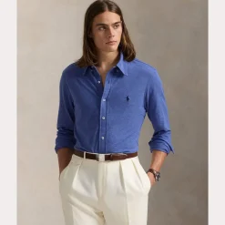 Polo Ralph Lauren Miesten Kauluspaita, FEATHERWEIGHT MESH SHIRT Keskisininen