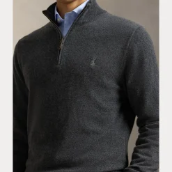 Polo Ralph Lauren Miesten Neulepusero LS HZ PP-LONG SLEEVE-PULLOVER, tummanharmaa