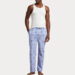 Polo Ralph Lauren miesten pyjamahousut K PJ Pant Sleep Bottom, raidallinen sininen