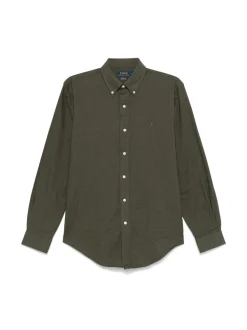 Polo Ralph Lauren Miesten Kauluspaita, CUSTOM FIT PERFORMANCE TWILL SHIRT Armeijanvihreä