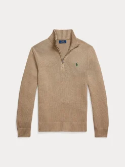 Polo Ralph Lauren miesten neule Cotton Half Zip Pullover, beige