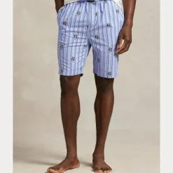 Polo Ralph Lauren miesten pyjamahousut K Sleep Short Sleep Bottom, raidallinen sininen