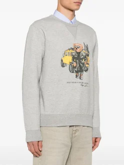 Polo Ralph Lauren miesten collegepaita, LONG SLEEVE-SWEATSHIRT BEAR Keskiharmaa