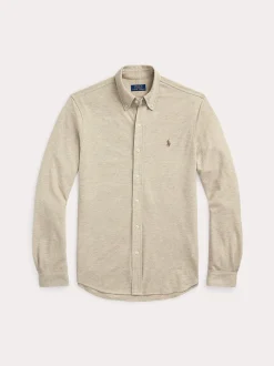 Polo Ralph Lauren Miesten Kauluspaita, FEATHERWEIGHT MESH SHIRT Hiekka