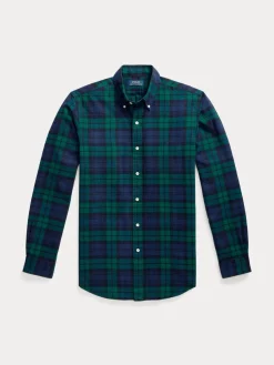 Polo Ralph Lauren miesten kauluspaita, LONG SLEEVE SPORT SHIR Vihreä Ruutu