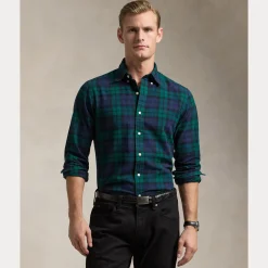 Polo Ralph Lauren miesten kauluspaita, LONG SLEEVE SPORT SHIR Vihreä Ruutu