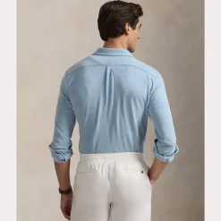 Polo Ralph Lauren Miesten Kauluspaita, FEATHERWEIGHT MESH SHIRT Vaaleansininen