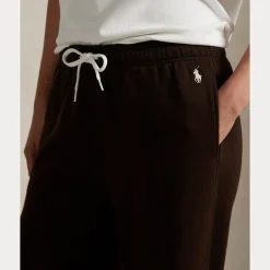 Polo Ralph Lauren naisten collegehousut KNIT-OPEN BOTTOM SWEATPANT-PANTS, tummanruskea
