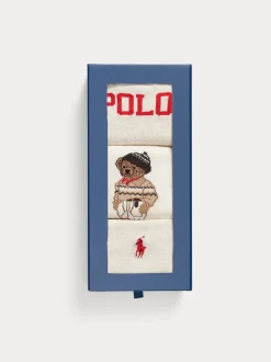 Polo Ralph Lauren naisten sukat POLO BEAR SOCK-3 PACK, monivärinen kuosi