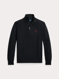 Polo Ralph Lauren puolivetoketjullinen neule, POLO HALF ZIP Musta