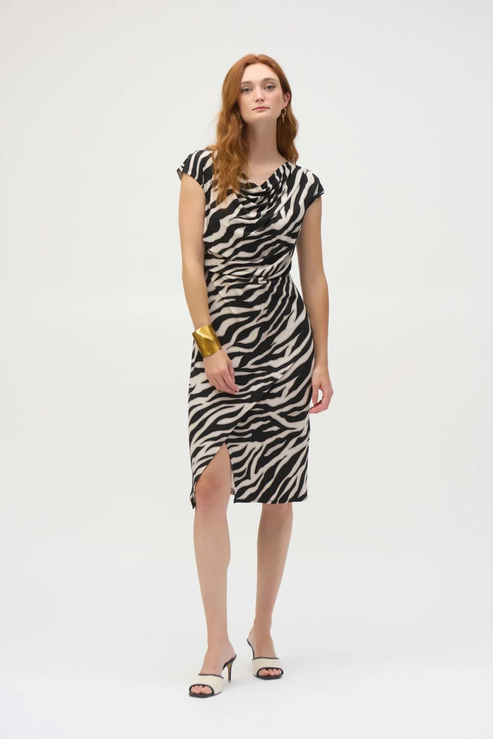 Ribkoff naisten mekko, SILKY KNIT ANIMAL PRINT Musta Kuosi