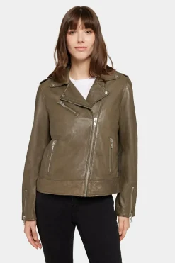 Rock and Blue naisten nahkatakki, YAYA Armeijanvihreä