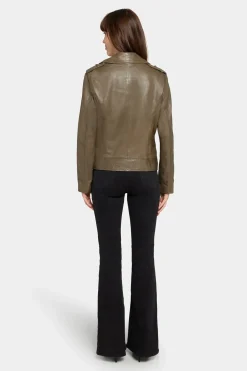 Rock and Blue naisten nahkatakki, YAYA Armeijanvihreä