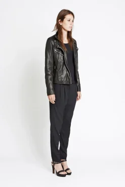 Samsøe & Samsøe Naisten Nahkatakki, Tautou 2771 Musta