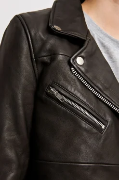 Samsøe & Samsøe Naisten Nahkatakki, Tautou 2771 Musta