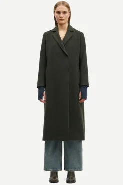 Samsoe and Samsoe Naisten Villakangastakki, ASTRID COAT 11104 Armeijanvihreä