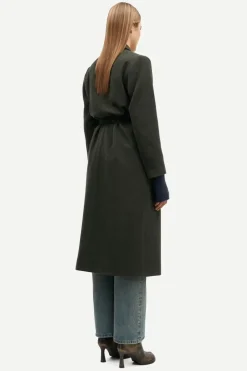 Samsoe and Samsoe Naisten Villakangastakki, ASTRID COAT 11104 Armeijanvihreä