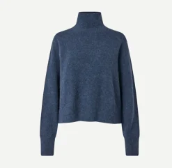 Samsoe and Samsoe Naisten Neule NOLA T-N 7355 Tummansininen